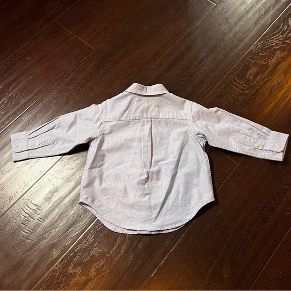 Ralph Lauren Preppy Classic Light Blue Baby Kids Button Down Shirt 6-9 Month - Picture 5 of 6